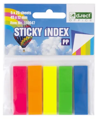 Immagine prodotto di D.RECT 30 confezioni di strisce adesive segnalibri, 125 pezzi (5 colori, 25 fogli per colore)