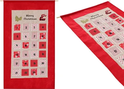 Obrázok produktu pre Adventný kalendár 56x87 cm červený