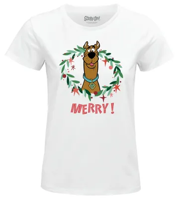 Imagen del producto de Camiseta de manga corta para mujer, diseño de Scooby-Doo, color blanco, talla S