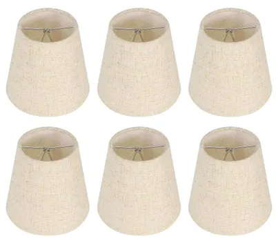 Lampenschirme 6 Stück, Leinen, E14, nordisches Design