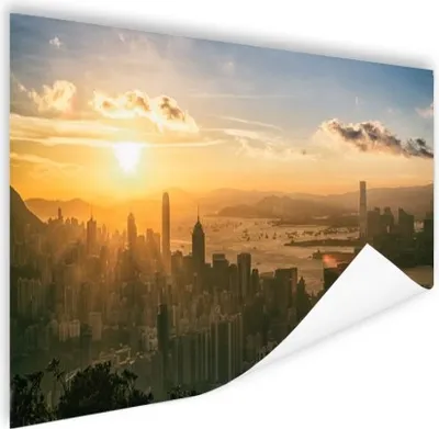 Produktbild von MuchoWow® Poster Sonnenuntergang in Hongkong 120x80 cm - Bilder