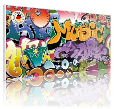 Produktbild von Metall Magnettafel beschreibbar 78x37cm Motiv Graffiti [MTWQ 10203]
