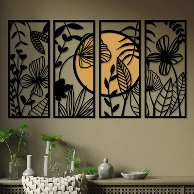 Produktbild von Wallity, Alba-1, Dekoratives Wandaccessoire aus Holz, Schwarz, 100 % HOLZ / METALL, 29 x 68 cm