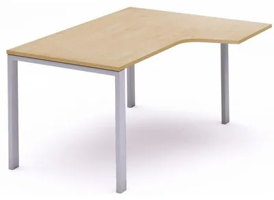Produktbild von Schreibtisch Total L-Form rechts BxTxH 180x120x73cm Gestell grau Platte Melamin buche.