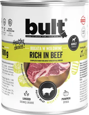 Zdjęcie produktu dla BULT Puszka dla psa bogata w wołowinę 800g