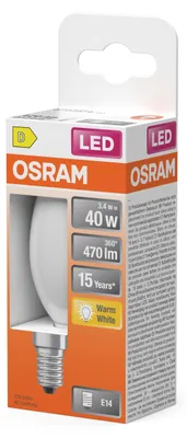 Produktbild von Osram 4099854467646, 3,4 W, 40 W, E14, 470 lm, 15000 h, Warmweiß