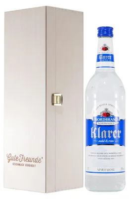 Produktbild von Nordbrand Klarer mit Geschenk-Holzkiste