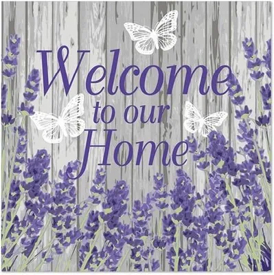 Produktbild von 200 Papstar Servietten, 3-lagig 1/4-Falz 33 cm x 33 cm Welcome 85622 Designservietten Dekoservietten Motivservietten Dekorservietten