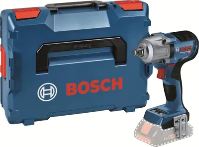 A Bosch impact wrench and its case are displayed.