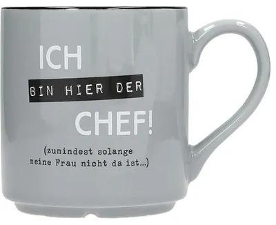 Image de Mug préféré Mug à anse avec slogan, 300 ml - C'est moi le chef ici  (au moins