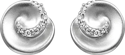 Produktbild von JOBO Ohrstecker 925 Sterling Silber matt 12 Zirkonia Ohrringe Silberohrringe