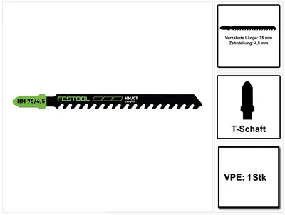 Produktbild von Festool Stichsägeblatt HM 75/4,5 | 204343