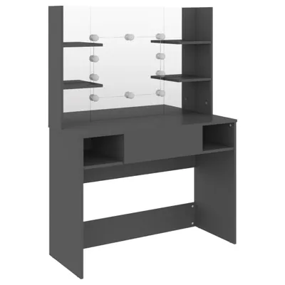 Produktbild von vidaXL Schminktisch mit LED-Beleuchtung 100x40x135 cm MDF Grau