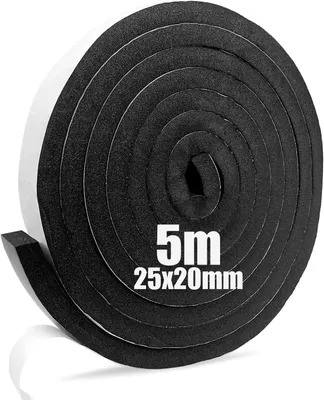Produktbild von Schaumstoff-Dichtband selbstklebend, 25 mm x 20 mm x 5 m, für Türen und Fenster