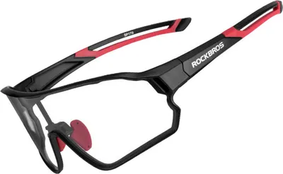 Produktbild von ROCKBROS Sportbrille UV400 Sonnebrille Vollformatbrille Verfärbung Schwarz Rot