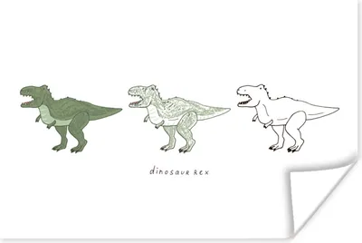 Produktbild von MuchoWow® Poster Dinosaurier - Kinderzimmer - Tyrannosaurus - Jungen - Mädchen - Kinder 90x60 cm - Schlafzimmer