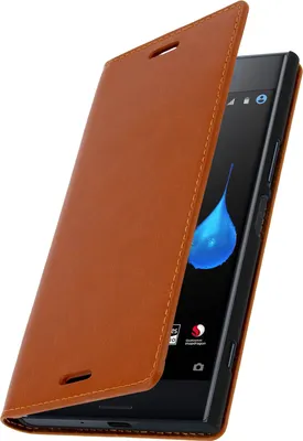 Image de Business Series Flip Cover en cuir véritable Xperia XZ Premium Protection intégrale - Camel