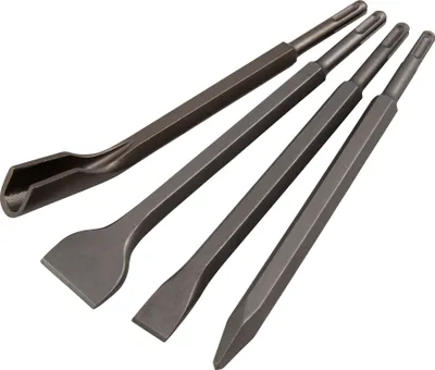 Produktbild von Meißel-Set McPower 4-teilig Spitz- Flach- Breit und Hohlmeißel SDS-Aufnahme