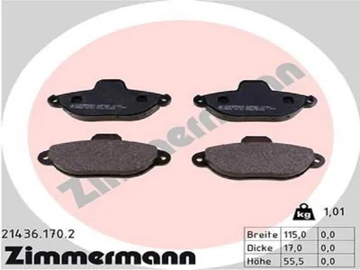 Produktbild von Zimmermann Bremsbeläge vorne für Fiat 500 Panda Punto Seicento Lancia Y