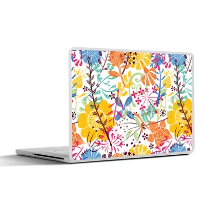 Produktbild von MuchoWow® Laptop Aufkleber Sticker Cover Blumen - Pflanzen - Regenbogen - Muster 36.5x27.5 cm - Laptop-Sticker