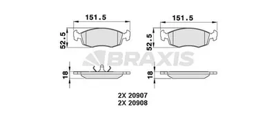 Produktbild von BRAXIS Bremsbeläge Bremsklötze VORNE AA0300