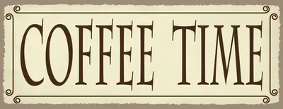 Produktbild von vianmo Blechschild 10x27 cm Coffee time beige