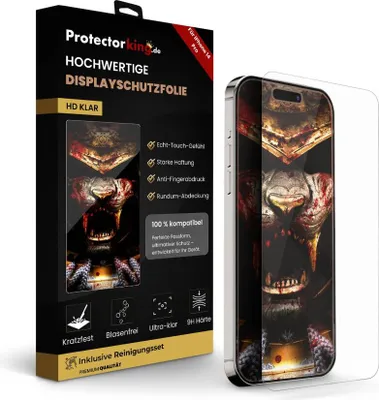 Produktbild von 2x 9H Panzerglas für iPhone 14 Pro Displayschutz Schutzglas Schutzfolie Panzerfolie Hartglas Displayglas Tempered Glasfolie Sicherheitsglas Echtglas