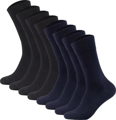Produktbild von Camano Herren Socken, 8er Pack - Organic Baumwolle, einfarbig Schwarz/Marine 39-42