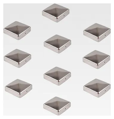 Produktbild von 10 Stück Edelstahl Pfostenkappen für Pyramidenpfosten 71 mm 7x7 cm