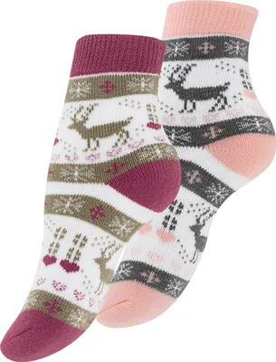 Produktbild von Yenita® 4 Paar Damen Thermosocken mit Innenfutter, Vollfrottee 35-38 rosa/berry