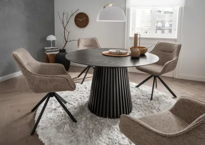 Produktbild von Indoormöbelset Diningsessel San Carlo Light Brown & Tisch Andria Black Oak