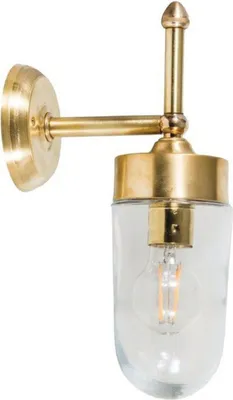 Produktbild von Wandlampe außen Garten Terrasse IP43 E27 Glas Messing Klassisch Wandleuchte außen