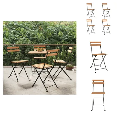Produktbild von vidaXL Bistrostühle 4 Stk. Klappbar Massivholz Teak und Stahl -  Gartenstühle