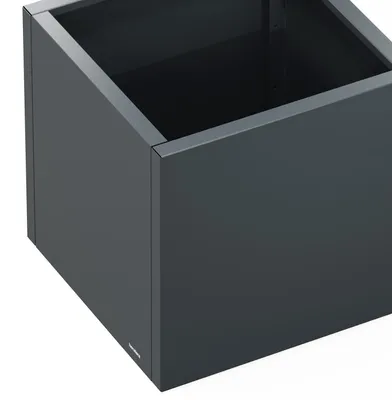 Obrázek produktu pro Květináč Herstera Metal Cube, kovový, volně stojící, ocel, antracitová barva, tvar krychle, pro venkovní použití