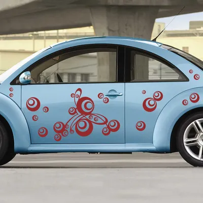 Produktbild von Aufkleber - Autoaufkleber-Set "Retro Swirl" Bogen 180cm x 60cm dunkelrot - Tuning Carystyling Heckscheibe Auto