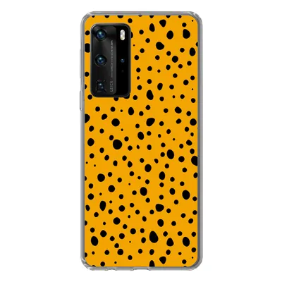 Produktbild von MuchoWow® Handyhülle Schutzhülle Hülle für Huawei P40 Pro Polka dots - Orange - Schwarz Silikon Softcase Handy Hülle - Schutz