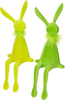 Produktbild von Osterhasen Kantenhocker Dekofigur für stilvolle Frühlingsdekoration im Innenbereich, 2 Stück