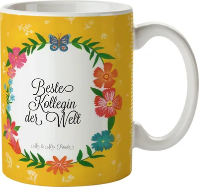Produktbild von Mr. & Mrs. Panda Kaffeetasse Kollegin - Geschenk, Kaffeebecher, Tasse, Keramikbecher, Berufsgenossin, Teetasse, Ruhestand, Büro, Freundin, Teebecher