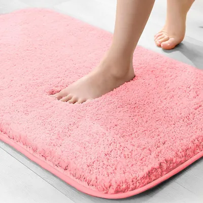 Immagine prodotto di Tappetino da bagno in microfibra, spessore 2 cm, super assorbente, 40 x 60 cm, colore rosa