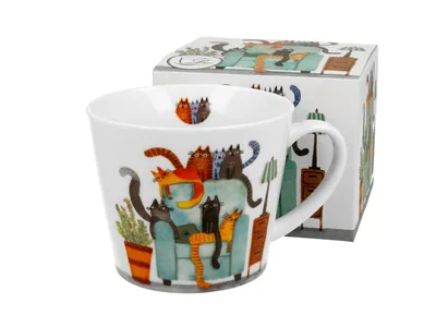Produktbild von XXL Porzellanbecher Cat's World Cats on a Chair 610ml