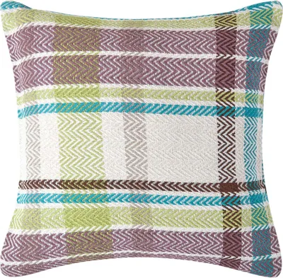 Obrázek produktu pro HOMESCAPES Barevný povlak na polštář Falun s tartanovým vzorem, 45 x 45 cm
