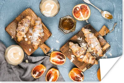 Produktbild von MuchoWow® Poster Croissant - Obst - Frühstück 120x80 cm - Bilder