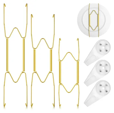 Produktbild von Wandtellerhalter mit Wandhaken, 3 Größen, unsichtbare Telleraufhänger, 6 Stück, Wandtelleraufhänger, Wandtelleraufhänger für Küche und Wohnzimmer