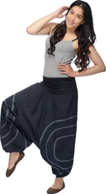 Produktbild von Haremshose "Cercles" - Pumphose - Aladinhose - Pluderhose - Freizeithose - für Damen, grau L/XL