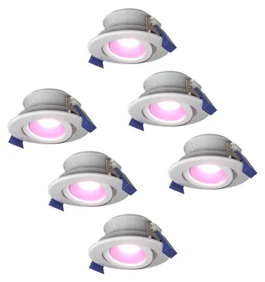 Produktbild von hoftronicsmart LED Einbaustrahler GU10 5,5W RGBWW IP65 Weiß schwenkbar 6er Set