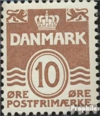 Produktbild von Briefmarken Dänemark 1937 Mi 233II (kompl.Ausg.) mit Falz Wellenlinien
