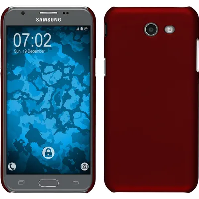 Produktbild von PhoneNatic Case kompatibel mit Samsung Galaxy J3 Emerge - Hülle rot gummiert Hard-case + 2 Schutzfolien
