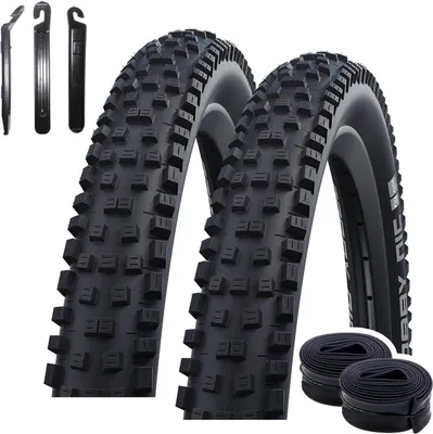 Produktbild von 2 x Faltreifen Schwalbe Nobby Nic Performance DD RaceGuard TLE E-50 Schwarz Fahrradmantel 60-559 ( 26 x 2,35 ) + 2 Schläuche AV13 inkl. Reifenheber