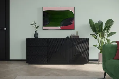 Zdjęcie produktu dla KOMODA SZAFKA 3 szuflady salon pojemna czarny mat