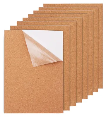 Productafbeelding van 8 zelfklevende kurktafels, 30x21 cm, 1 mm dik, rechthoekig